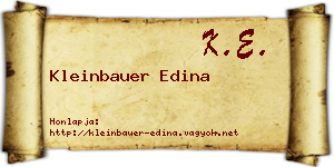 Kleinbauer Edina névjegykártya